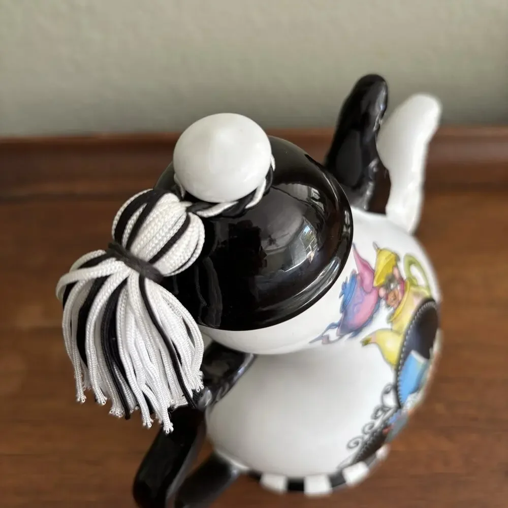 Alice in Wonderland Novelty Glazed Ceramic Teapot w/ Lid, Alice & Mad Hatter